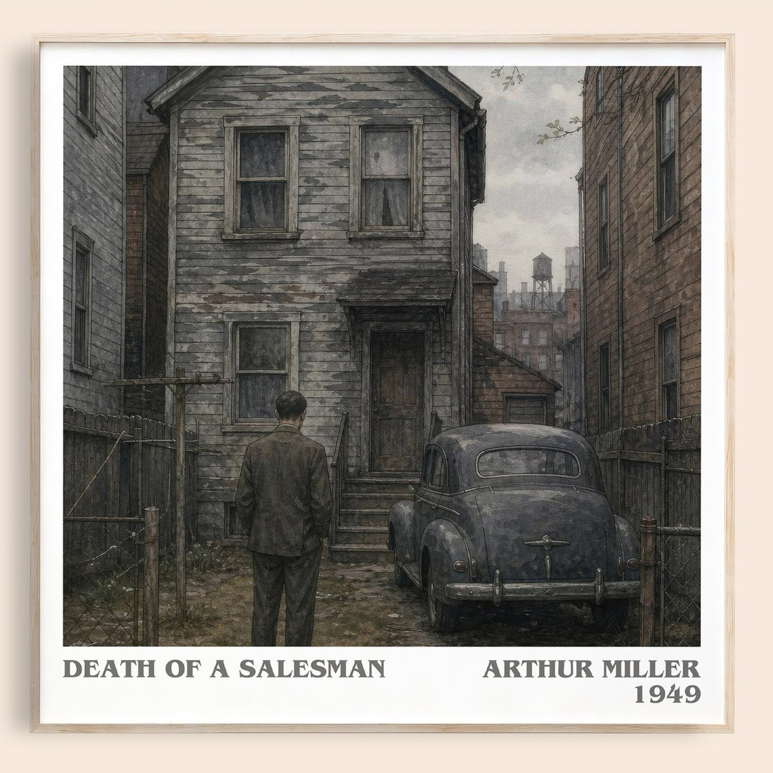 Death of a Salesman literary book poster by Arthur Miller – framed literary art print