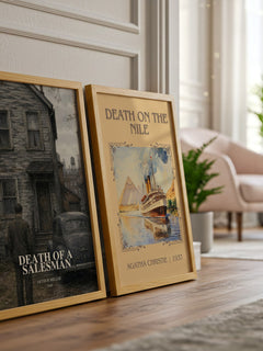 Death of a Salesman watercolour print framed by window – literary home decor