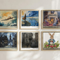 Death of a Salesman Literary Art Print by Arthur Miller – square print in a six-frame gallery wall