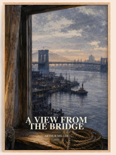A View from the Bridge watercolour book poster by Arthur Miller – framed literary art print