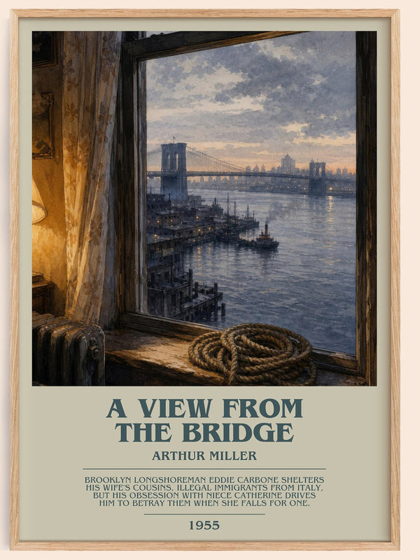A View from the Bridge bookish book poster by Arthur Miller – framed literary art print