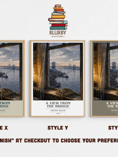 A View from the Bridge Book Cover Poster by Arthur Miller – Style X, Y and Z side by side – choose your finish