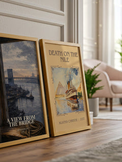 A View from the Bridge watercolour print framed by window – literary home decor