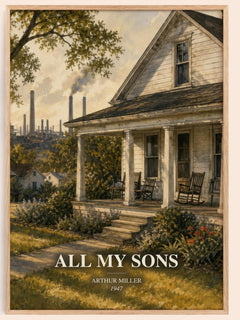 All My Sons watercolour book poster by Arthur Miller – framed literary art print