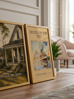 All My Sons watercolour print framed by window – literary home decor