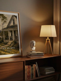 All My Sons watercolour print on bookshelf – Arthur Miller fan gift