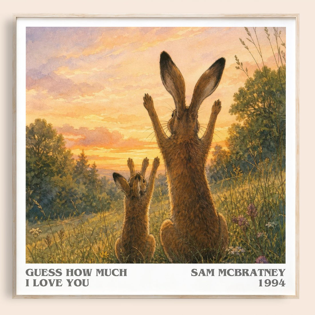 Guess How Much I Love You literary book poster by Sam McBratney – framed literary art print
