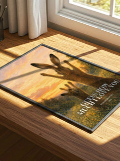 Guess How Much I Love You watercolour book poster framed on wall – childrens wall art