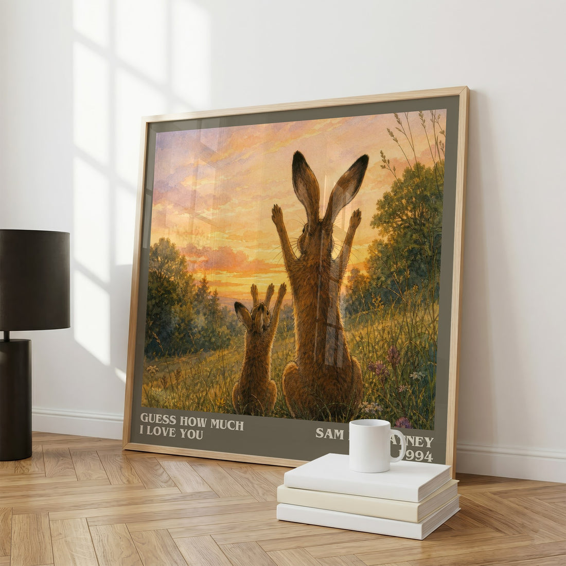 Guess How Much I Love You literary print framed by window – literary home decor