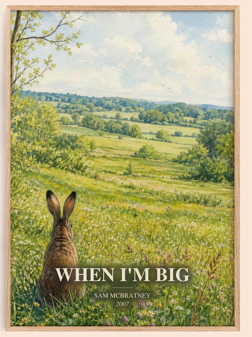 When I'm big watercolour book poster by Sam McBratney – framed literary art print