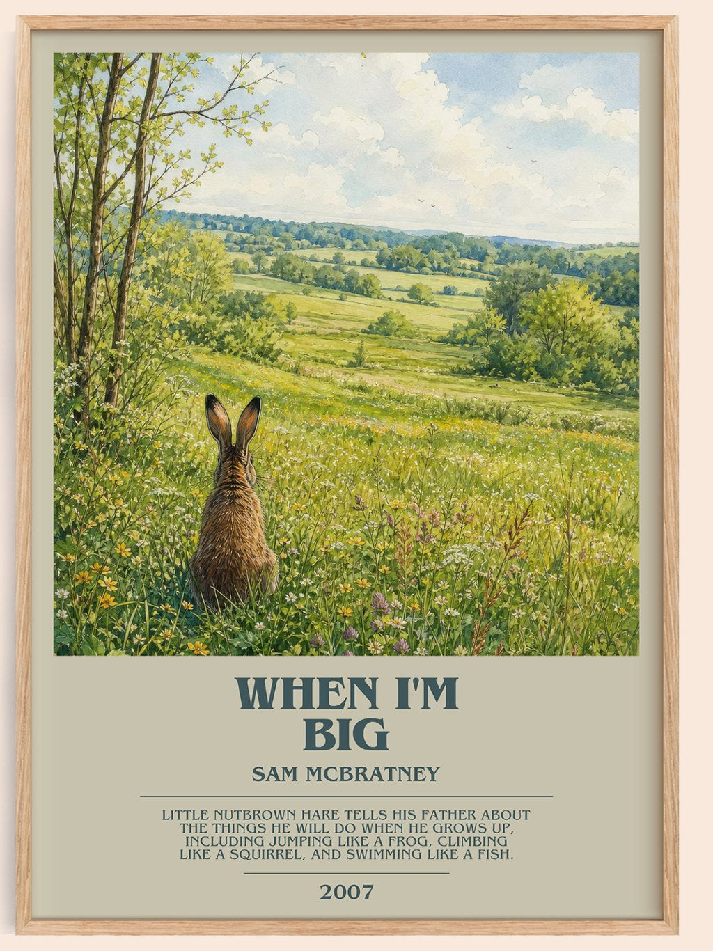 When I'm big bookish book poster by Sam McBratney – framed literary art print