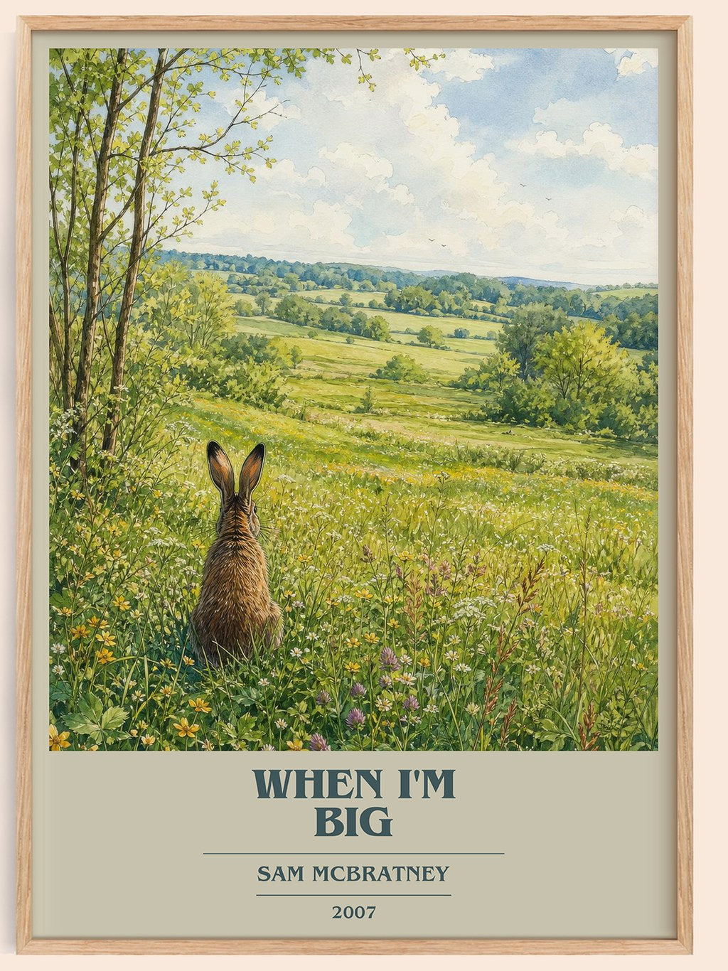 When I'm big book cover book poster by Sam McBratney – framed literary art print