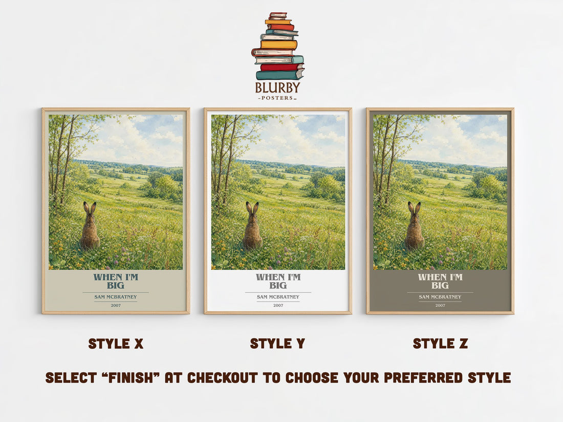 When I'm big book cover print in frame leaning in hallway – childrens wall art (mockup)