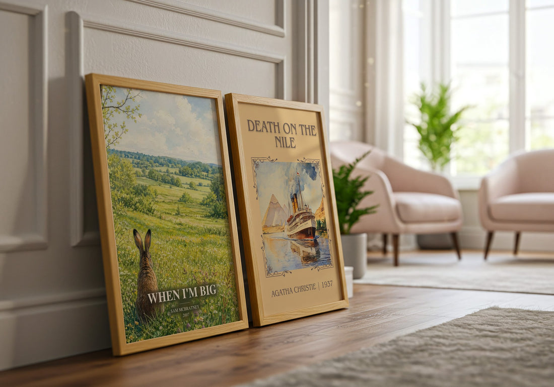 When I'm big watercolour print framed by window – literary home decor