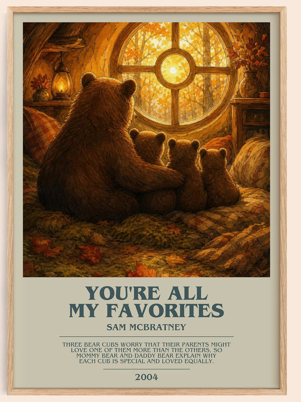 You're all my favorites bookish book poster by Sam McBratney – framed literary art print