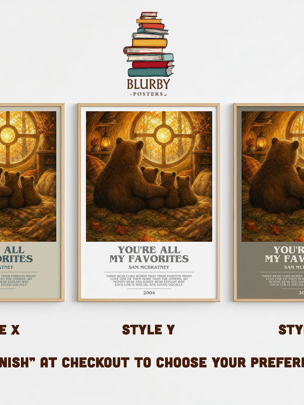 You're all my favorites bookish print in frame leaning in hallway – childrens wall art