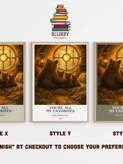 You're all my favorites book cover print in frame leaning in hallway – childrens wall art