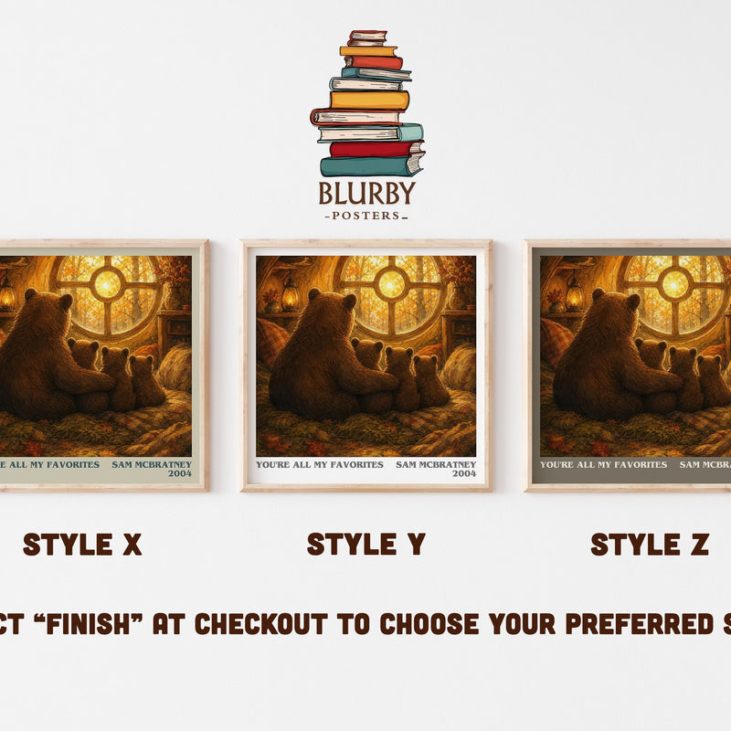 You're all my favorites literary print in frame leaning in hallway – childrens wall art