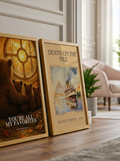 You're all my favorites watercolour print framed by window – literary home decor