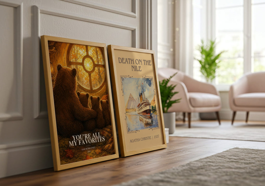 You're all my favorites watercolour print framed by window – literary home decor