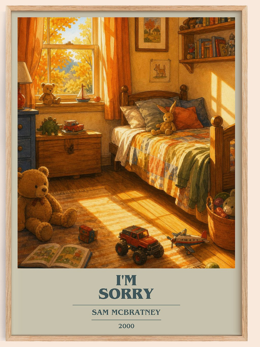 I'm Sorry book cover book poster by Sam McBratney – framed literary art print