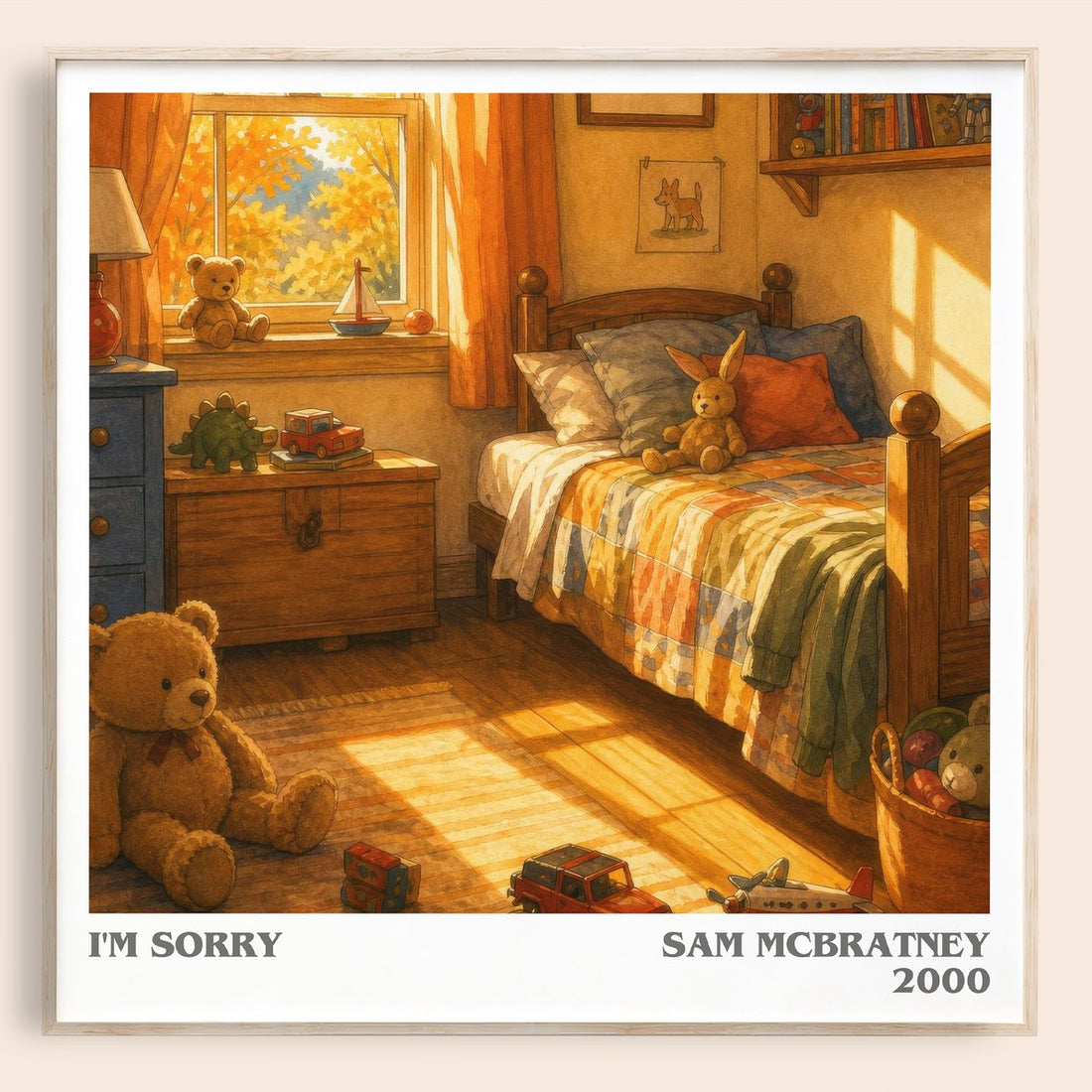 I'm Sorry literary book poster by Sam McBratney – framed literary art print