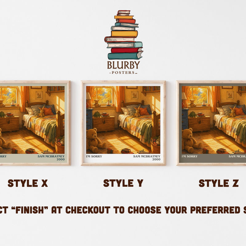 I'm Sorry literary print in frame leaning in hallway – childrens wall art