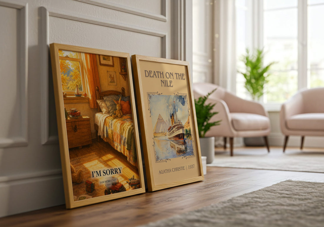 I'm Sorry watercolour print framed by window – literary home decor