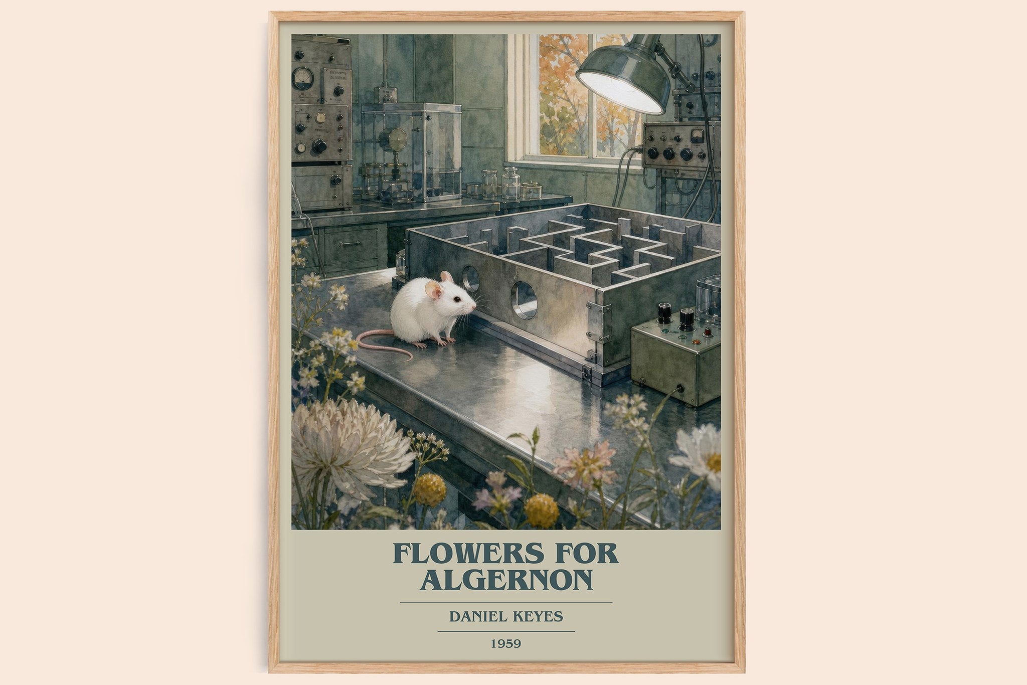Flowers for Algernon Book Cover Poster by Daniel Keyes