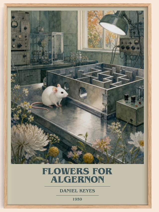 Flowers for Algernon Book Cover Poster by Daniel Keyes