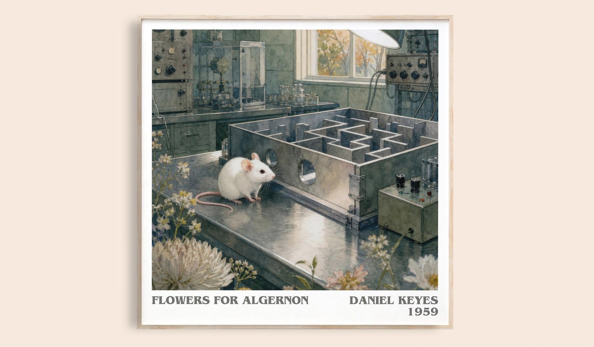 Flowers for Algernon Literary Art Print by Daniel Keyes