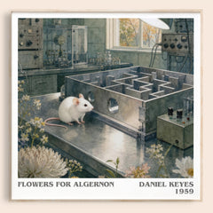 Flowers for Algernon literary book poster by Daniel Keyes – framed literary art print