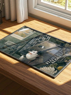 Flowers for Algernon watercolour book poster framed on wall – sci fi wall art