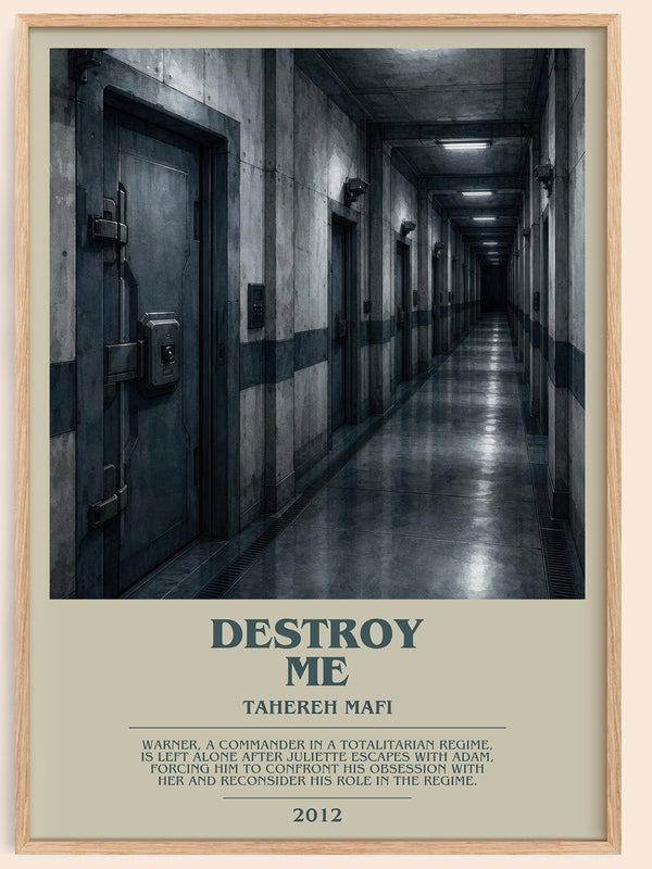 Destroy Me bookish book poster by Tahereh Mafi – framed literary art print