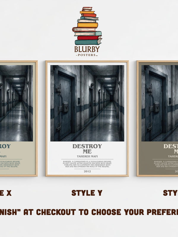 Destroy Me bookish print in frame leaning in hallway – young adult wall art
