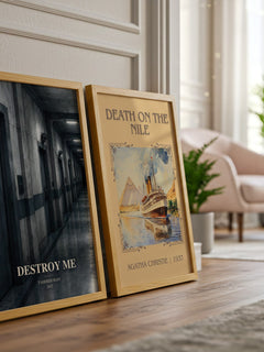 Destroy Me watercolour print framed by window – literary home decor