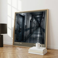 Destroy Me literary print framed by window – literary home decor