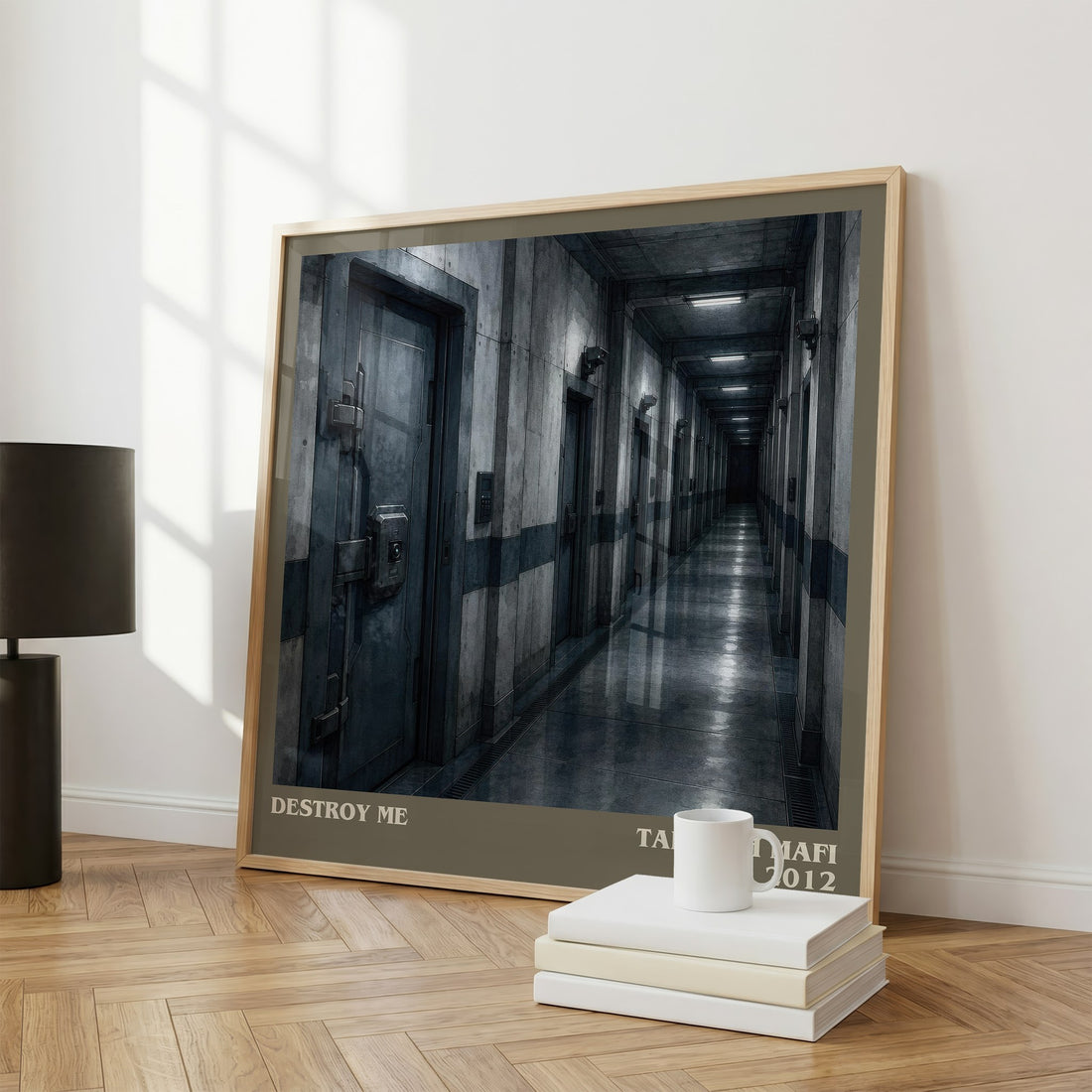 Destroy Me literary print framed by window – literary home decor