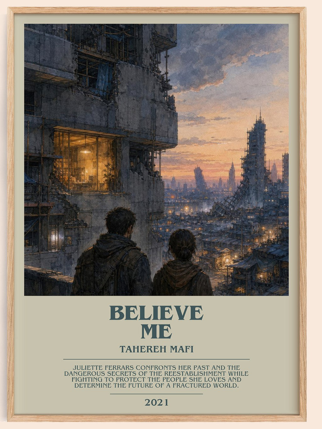 Believe Me bookish book poster by Tahereh Mafi – framed literary art print