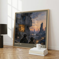 Believe Me literary print framed by window – literary home decor