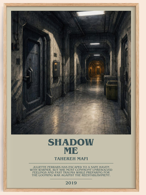 Shadow Me bookish book poster by Tahereh Mafi – framed literary art print