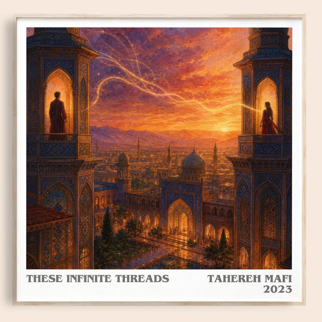 These Infinite Threads literary book poster by Tahereh Mafi – framed literary art print
