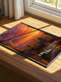 These Infinite Threads watercolour book poster framed on wall – fantasy wall art