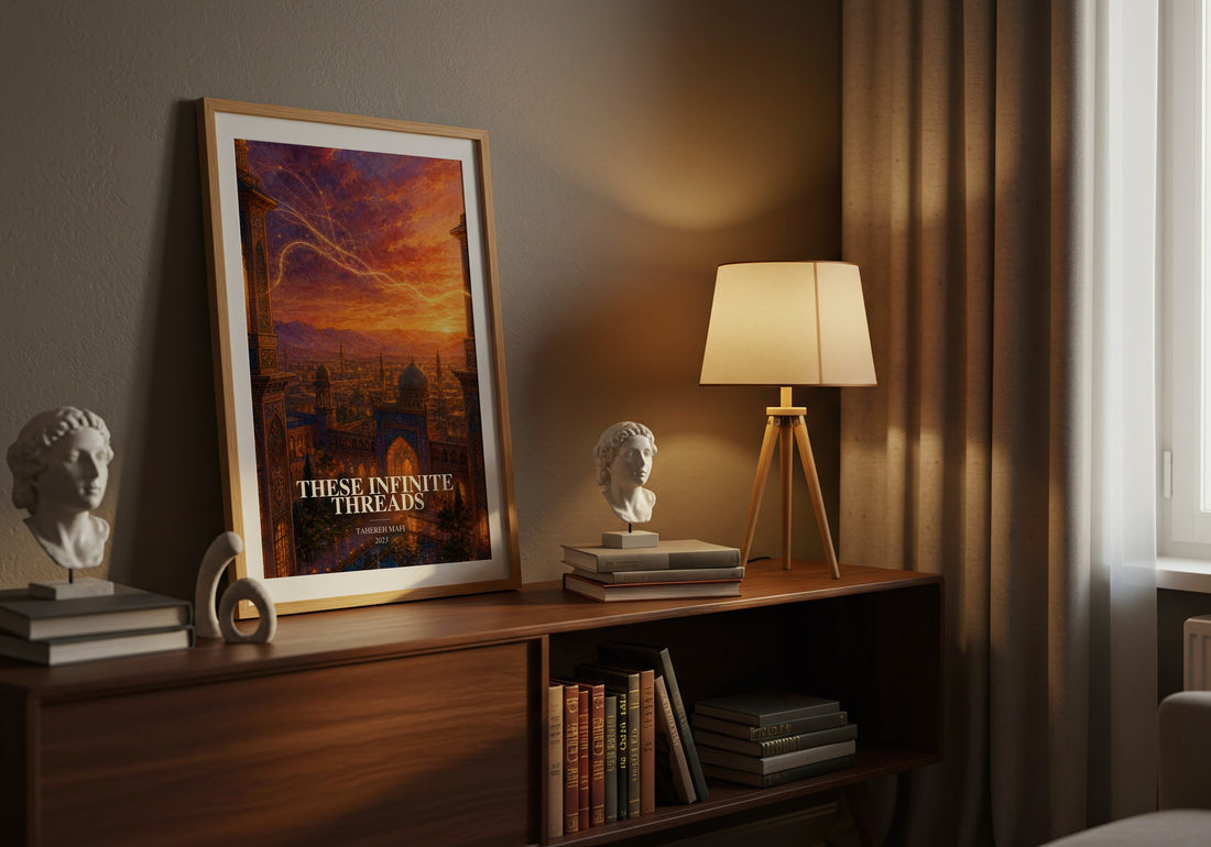 These Infinite Threads watercolour print on bookshelf – Tahereh Mafi fan gift
