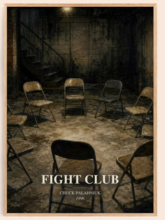 Fight Club watercolour book poster by Chuck Palahniuk – framed literary art print