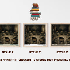 Fight Club literary print in frame leaning in hallway – contemporary fiction wall art