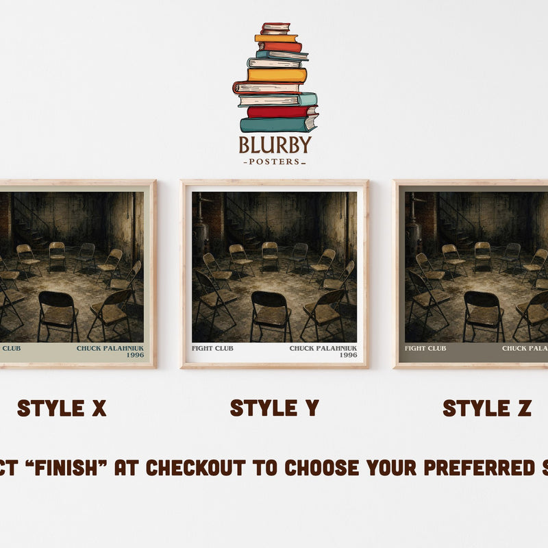 Fight Club literary print in frame leaning in hallway – contemporary fiction wall art