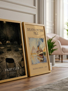 Fight Club watercolour print framed by window – literary home decor