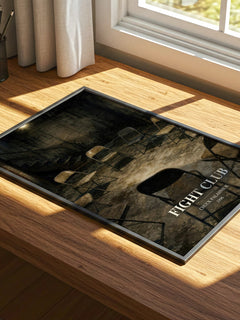 Fight Club watercolour book poster framed on wall – contemporary fiction wall art