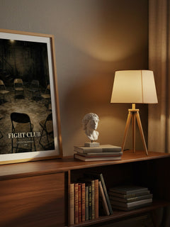 Fight Club watercolour print on bookshelf – Chuck Palahniuk fan gift